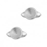 Metálicos DQ Engaste para chaton SS39 17x10mm 2 anillas - Plata vieja